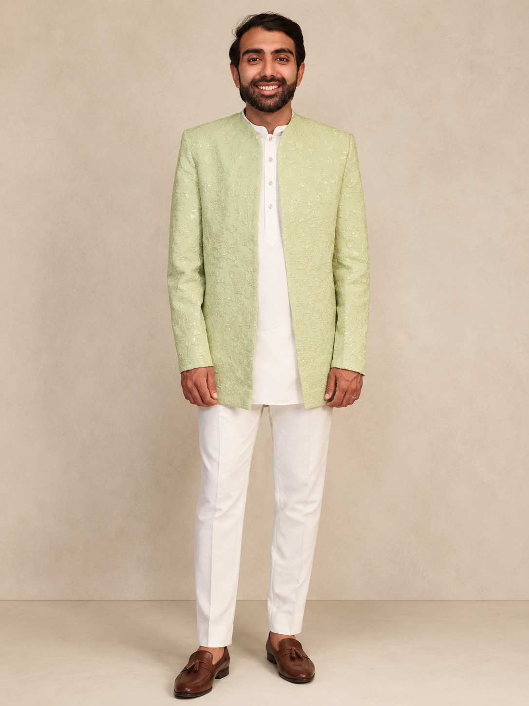 Sage Green Embroidered Jacket