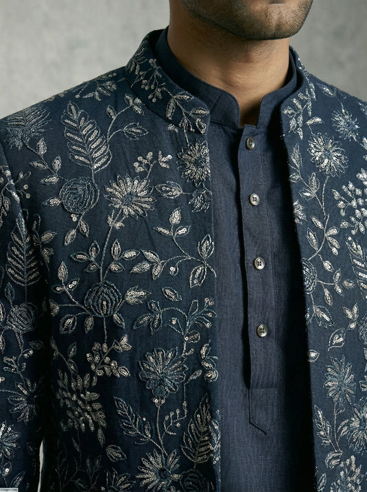 Blue Embroidered Jacket