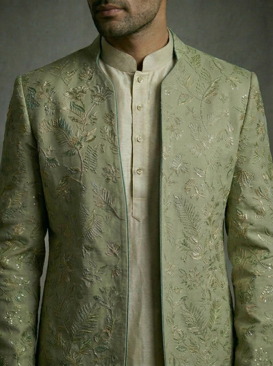 Sage Green Embroidered Jacket