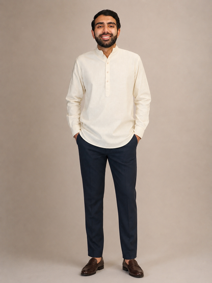 Cream Kurta Shirt