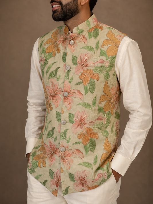 Velvet Green Waistcoat