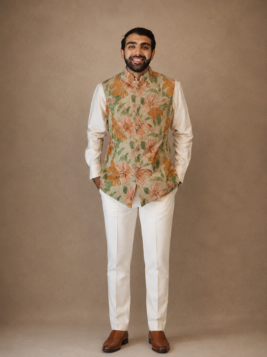Velvet Green Waistcoat