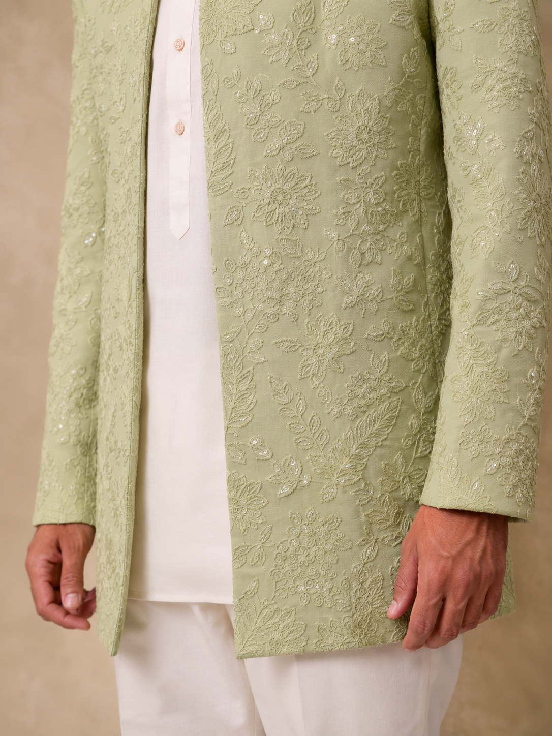 Sage Green Embroidered Jacket