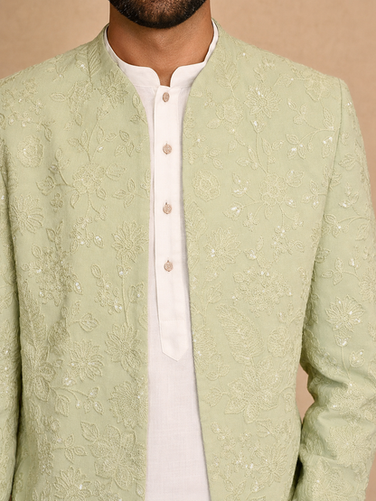 Sage Green Embroidered Jacket
