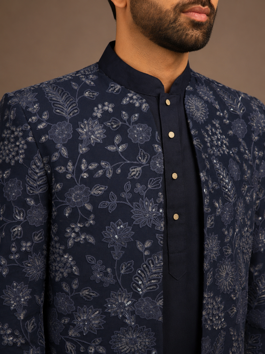 Blue Embroidered Jacket