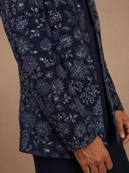 Blue Embroidered Jacket