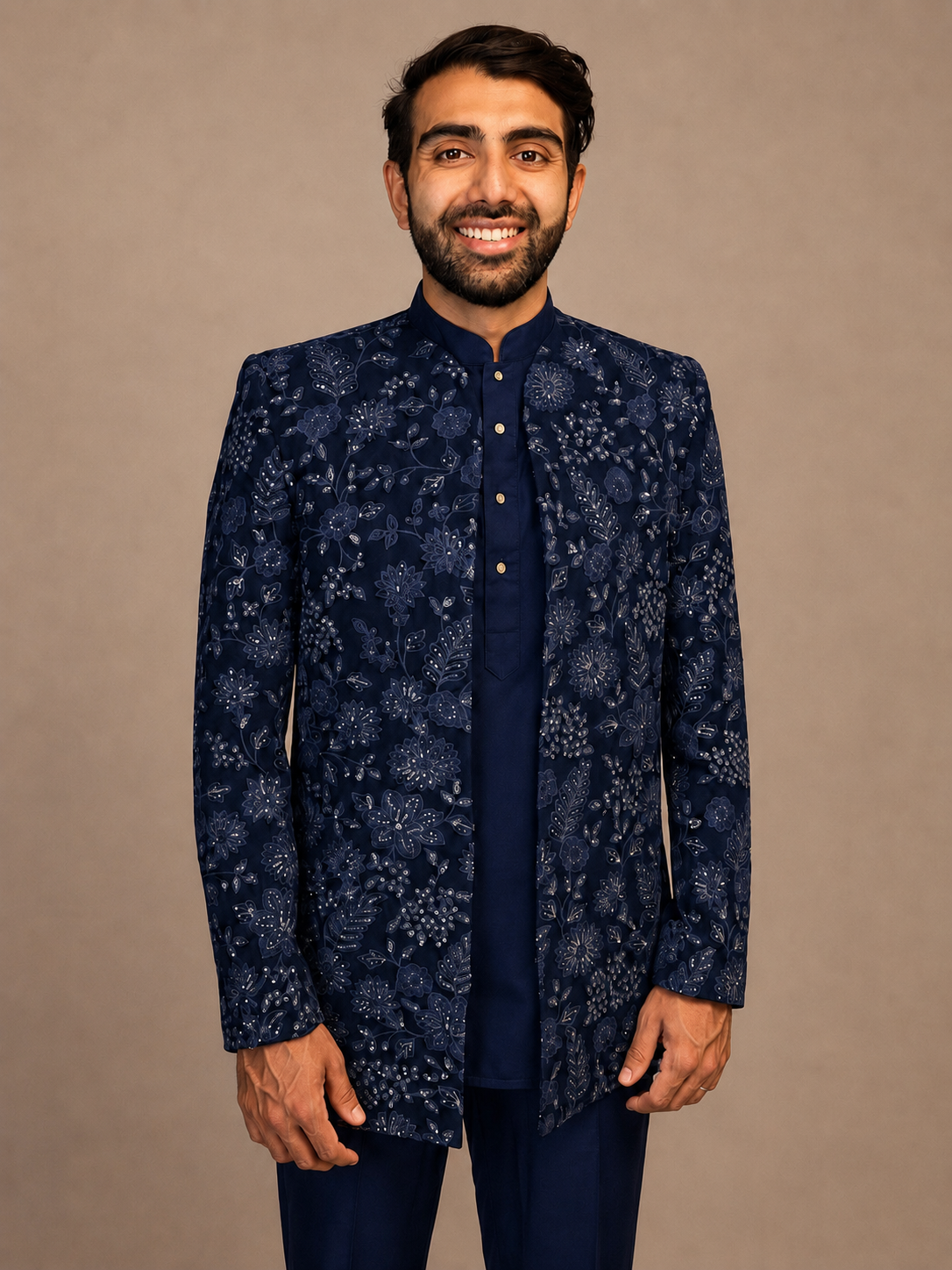 Blue Embroidered Jacket