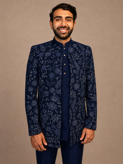 Blue Embroidered Jacket