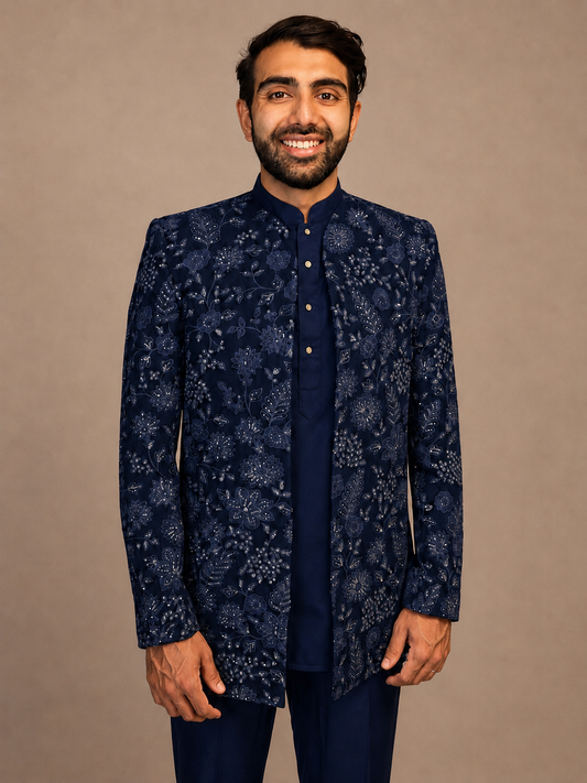 Blue Embroidered Jacket