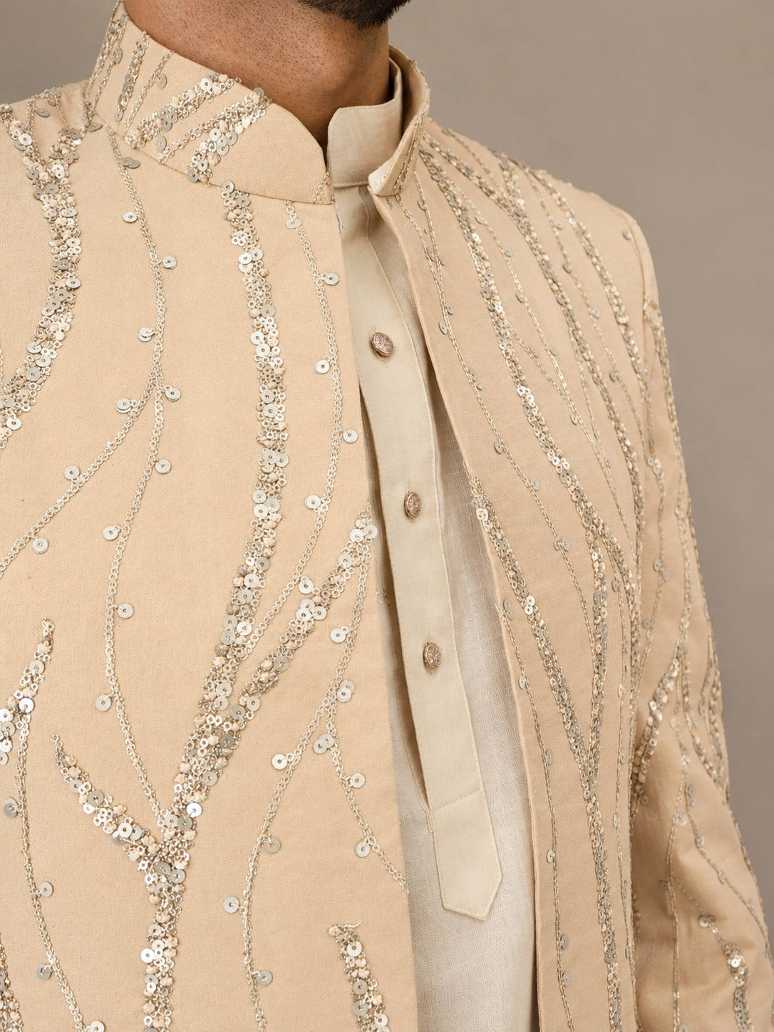 Ivory Sequins Jacket