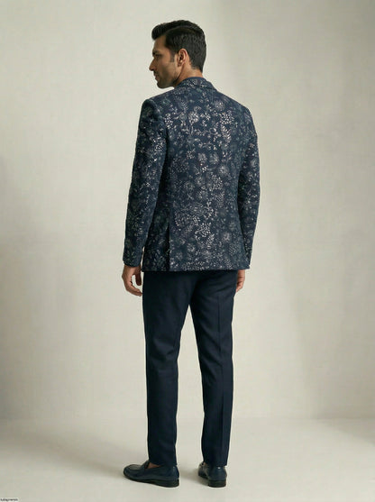 Blue Embroidered Jacket