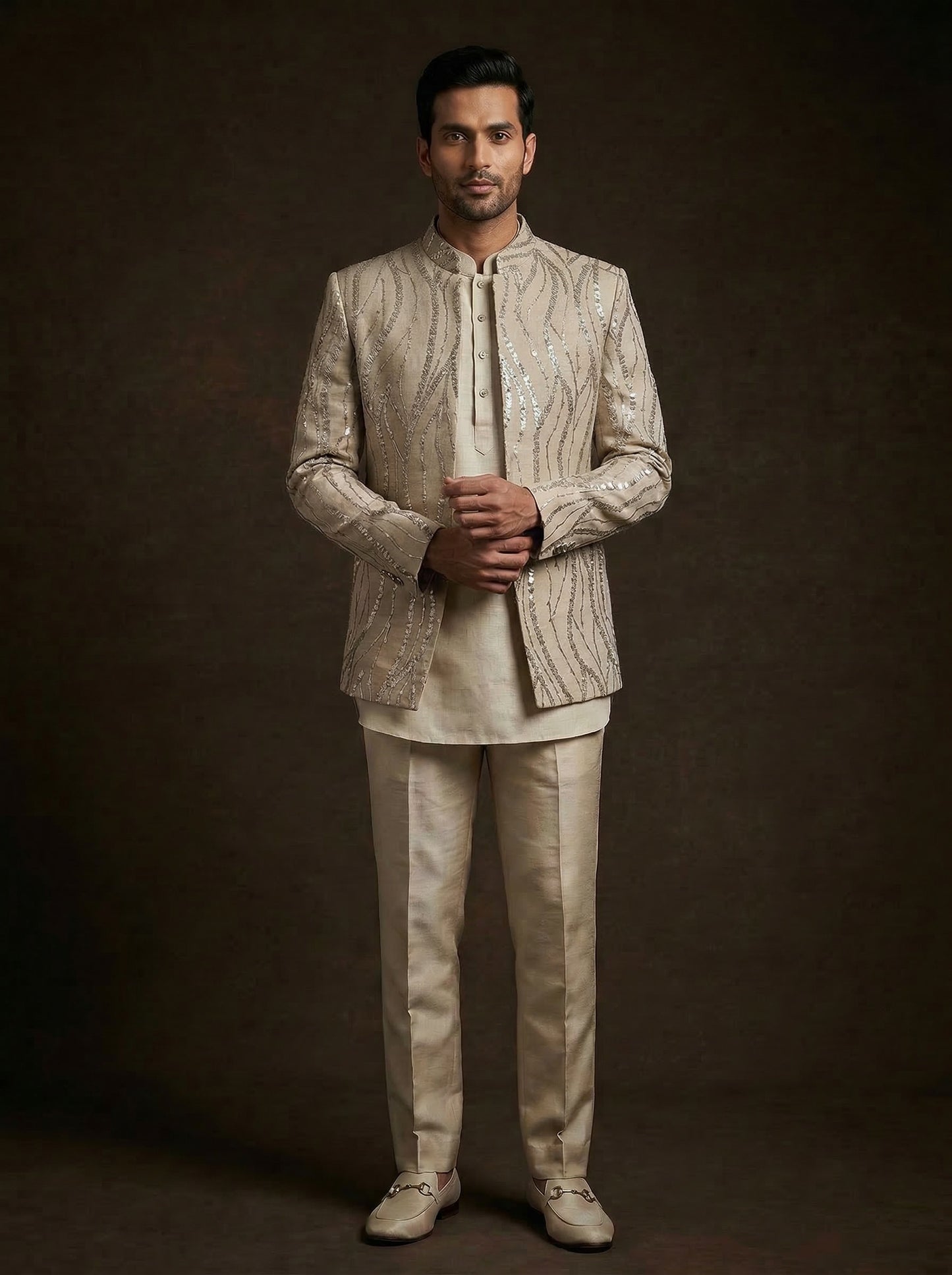 Ivory Sequins Jacket