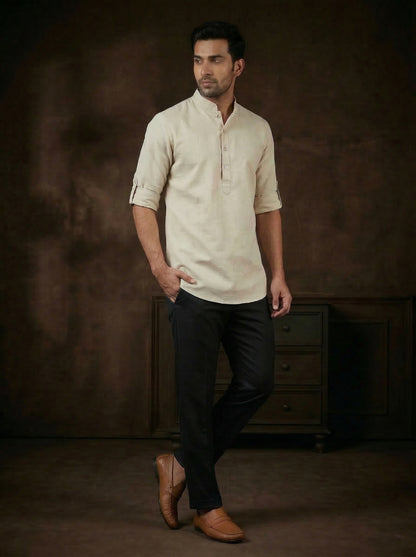 Cream Kurta Shirt