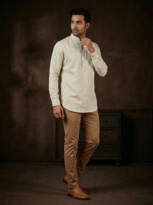 Cream Kurta Shirt