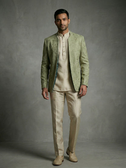 Sage Green Embroidered Jacket