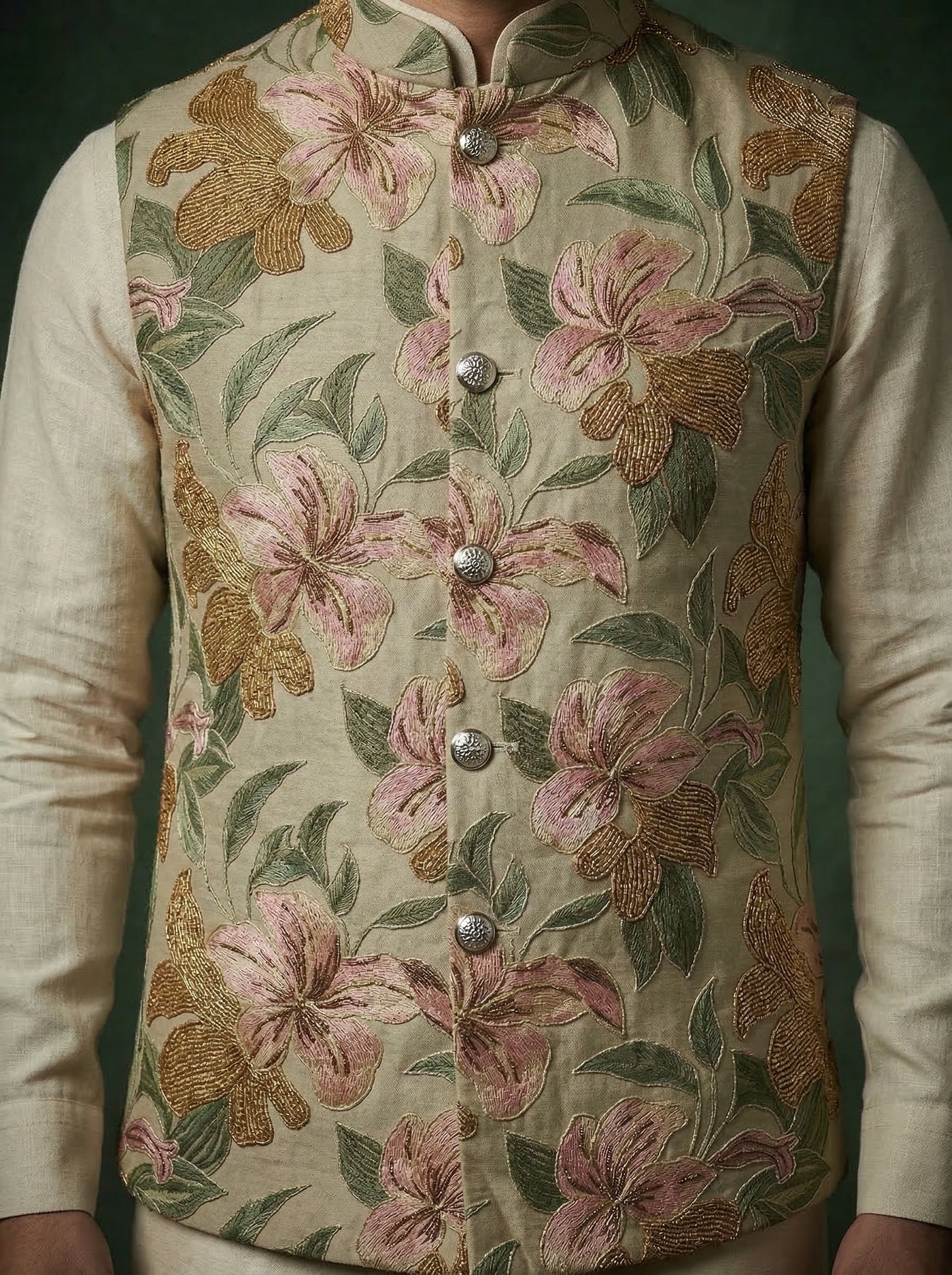 Velvet Green Waistcoat